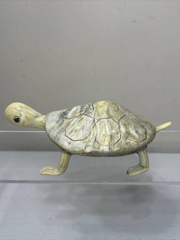 Handmade Pottery Turtle Figure Marbled Color