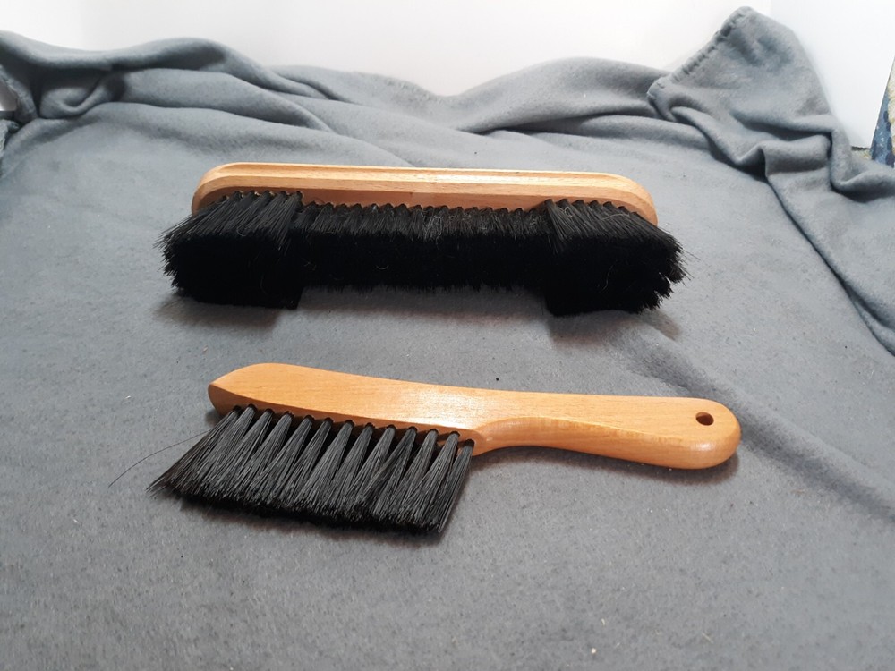 8" Pool Table Rail Brush & 9" Pool Table Brush Set - Oak