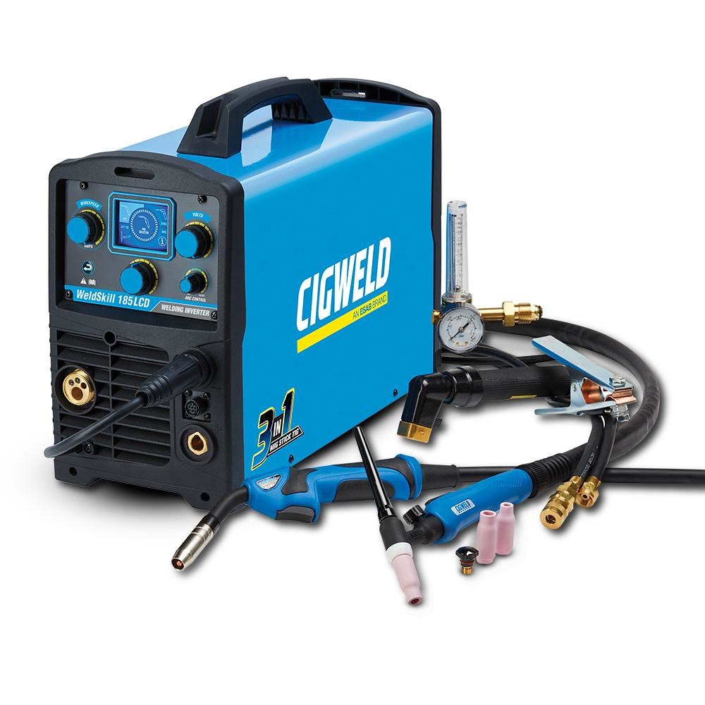 Cigweld Weldskill 185 LCD Welder, Mig Torch & Tig Torch Stick 185LCD W1008193