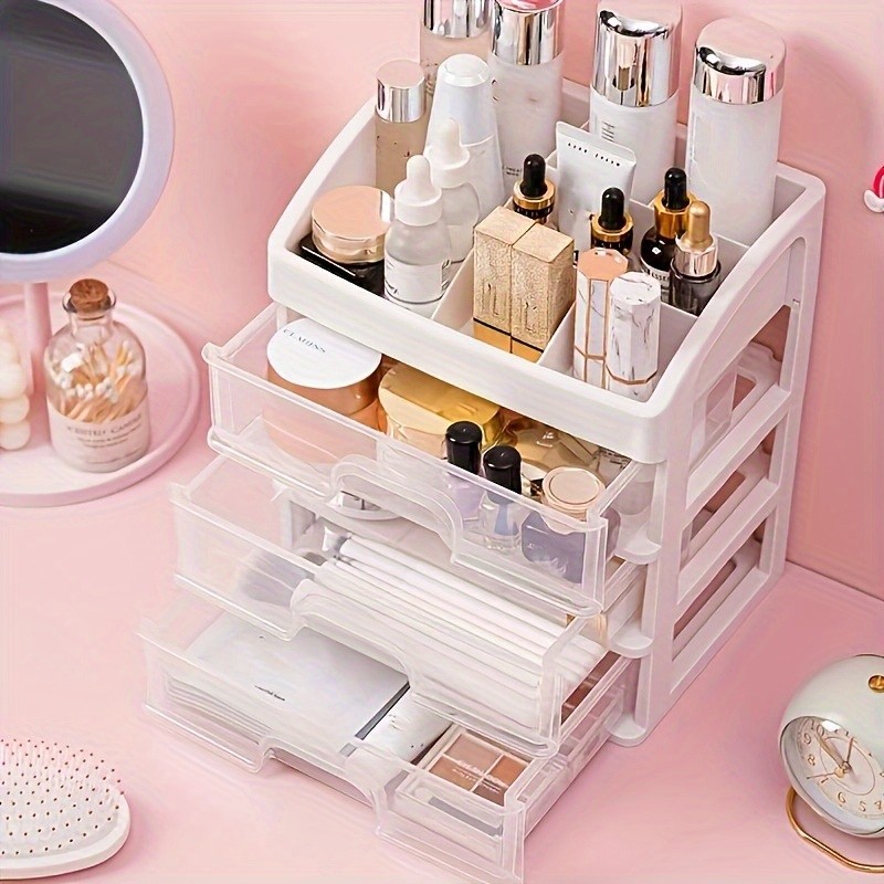 Capacity Multi-Layer Cosmetic Organizer with Drawers,Pull-Out Shelf for Makeup