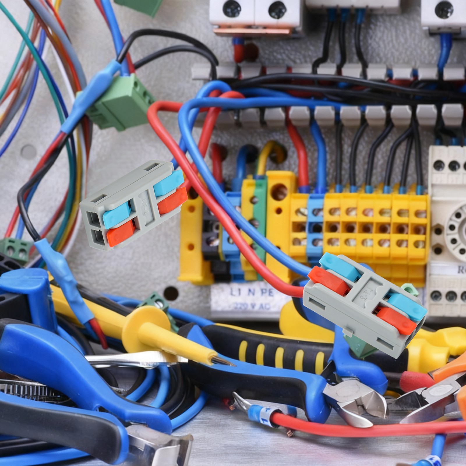 50 PCS Lever Wire Connectors Kit Push-In Quick Splice Terminal Blocks 24-12 AWG