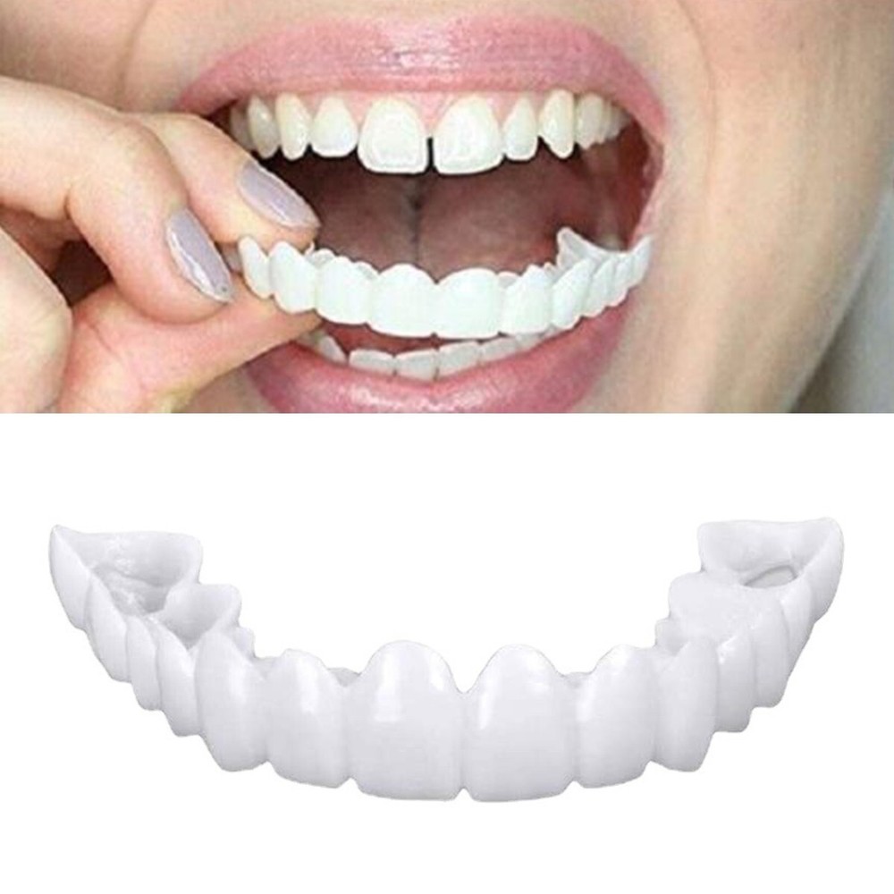 Snap On Veneers Upper & Lower Set - Instant False Teeth Covers No Adhesive jmbj