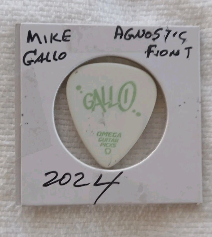 Agnostic Front Tour Issued Guitar Pick Mike Gallo Punk Rock