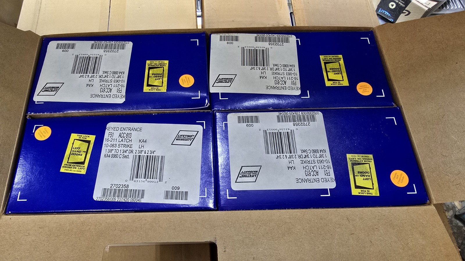 (4 Pack) Schlage F51 ACC613 Entry Lockset - KEYED Alike - Oil Rubbed Bronze