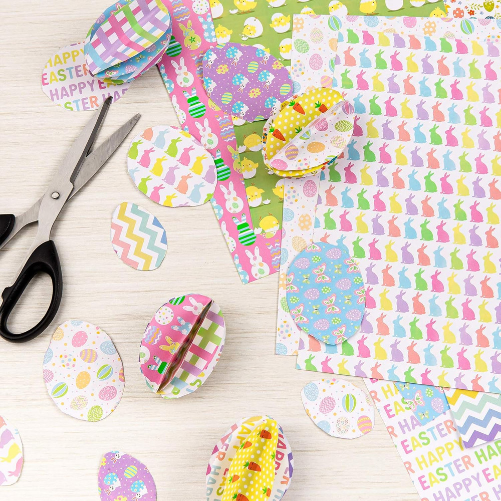 60 Sheet Double-Sided Easter Pattern Paper Set A4 Size 12 Designs Easter Spring