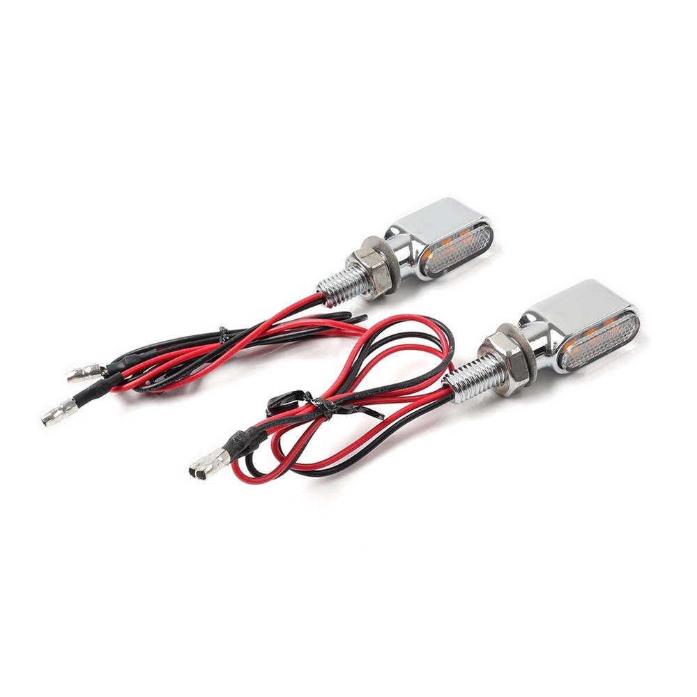 2X Motorcycle Turn Signal Mini Blinker Indicator Light Amber Black Universal