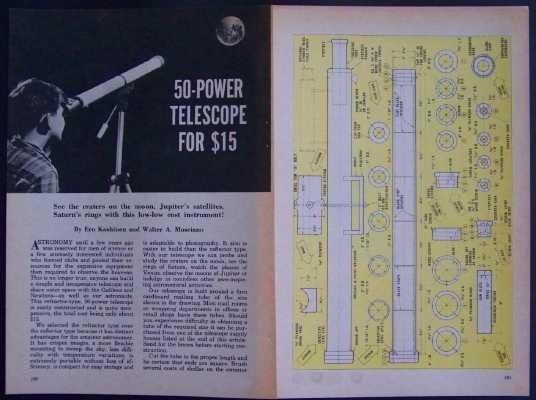 Refractor TELESCOPE How-To build PLANS 50X Simple+Inexpensive
