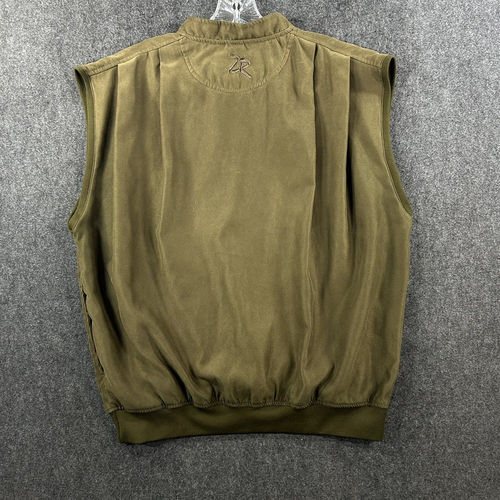 Zero Restriction Vest Men’s Medium Brown Microsuede Golf Lined Pockets Snap
