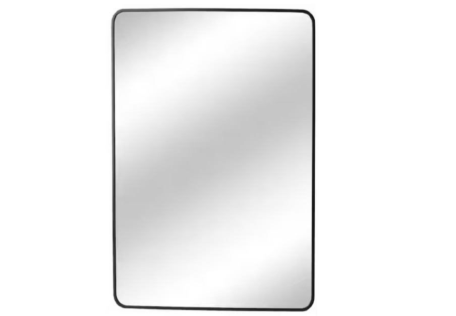 Home Decorators 24"W x 30"H Rectangular Black Aluminum Framed Vanity Mirror