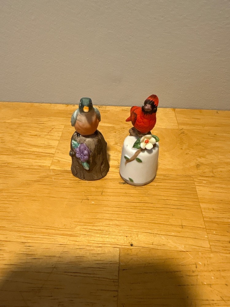 enesco thimbles set of two birds