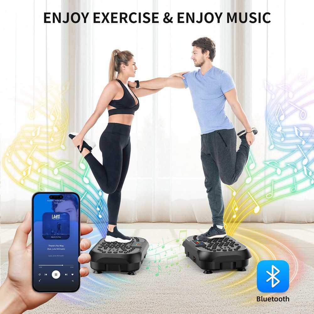 Vibration Plate Exercise Machine - Vibration Plate for Lymphatic Drainage, Wh...