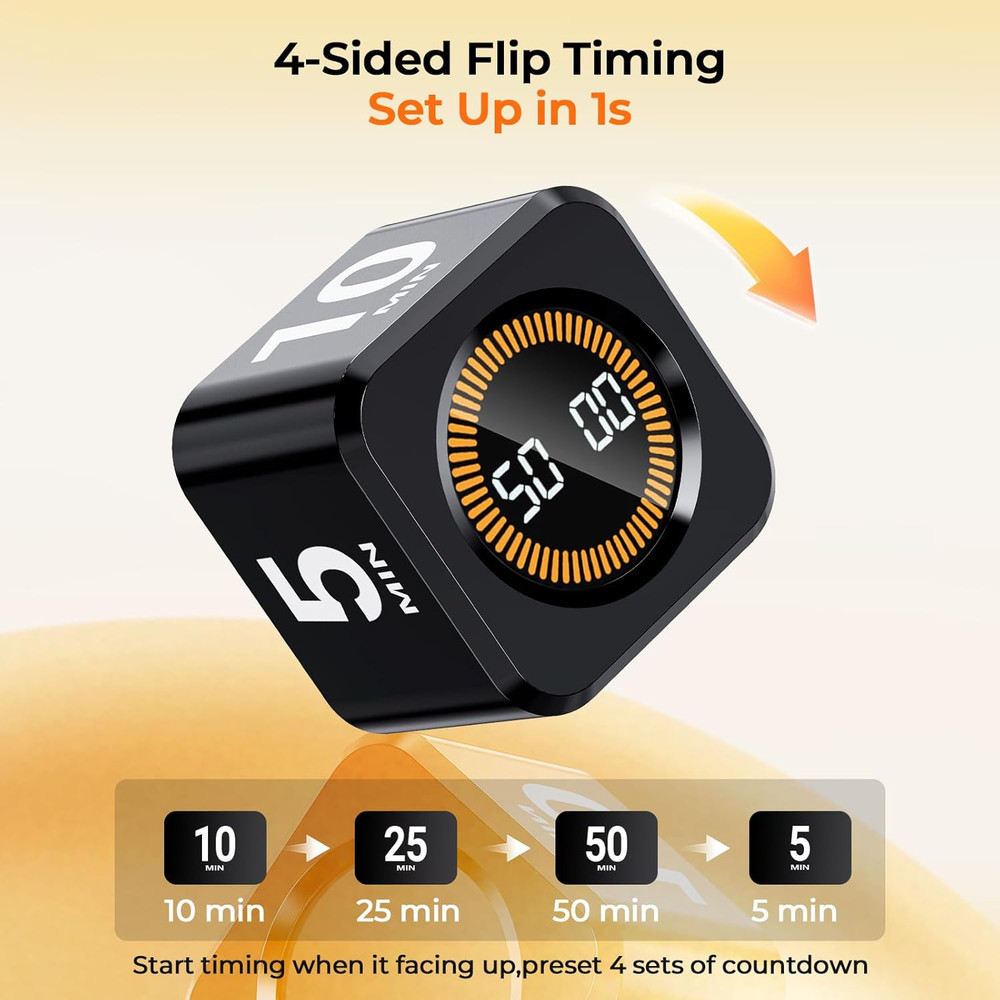 Pomodoro Timer Cube, Cool Stuff Gadgets, Visual Timer with Gravity, Countdown 5/