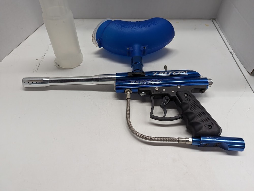 Viewloader VL Triton Blue Paintball Gun With LOADER Fully Functional Ball case
