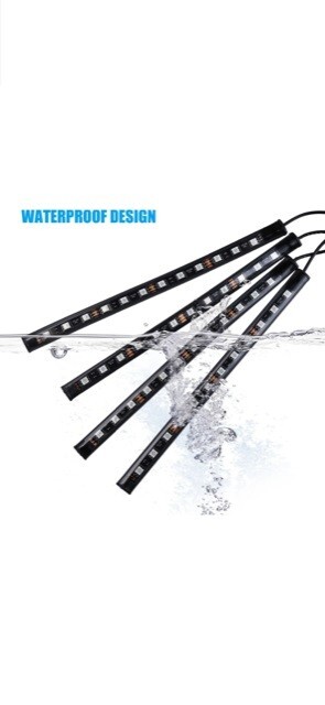 48 RGB LED Strip Neon Atmosphere Light Kit USB Plug Bluetooth App Remote Control