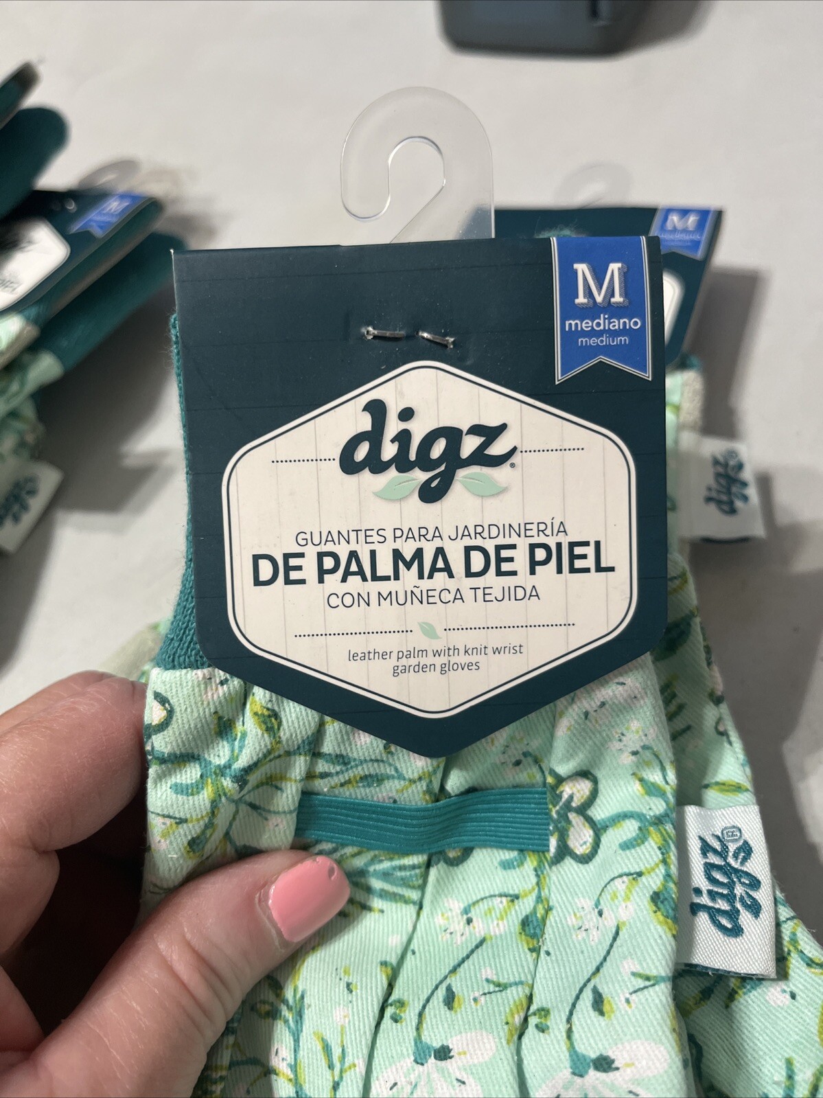 Digz (2 Pair) Medium Leather Palm Garden Gloves with Knit Wrist Women's