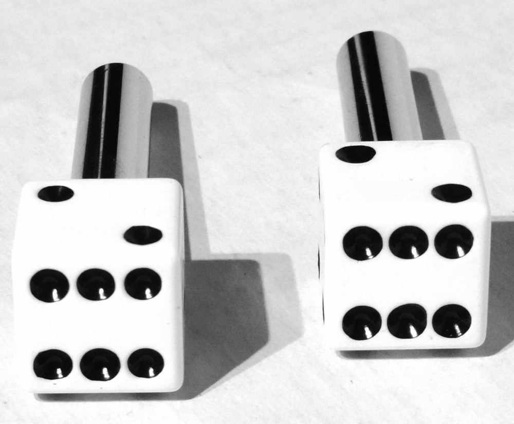 door lock knobs(2) white dice screw on for older Peterbilt Kenworth Freightliner