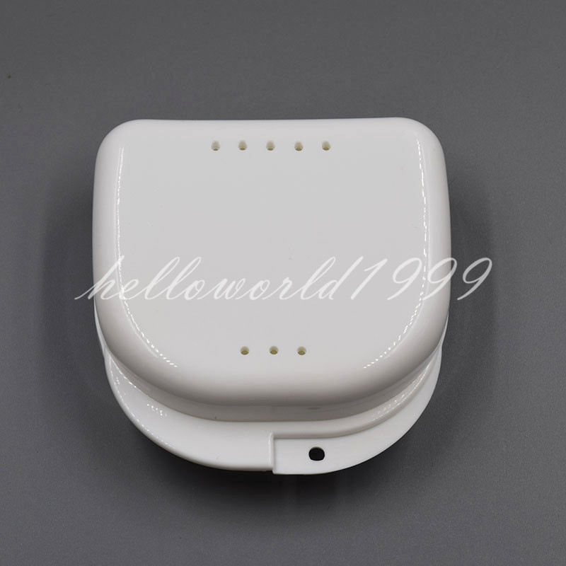 Dental Orthodontic Retainer Denture Storage Case Box Mouthguard Container White