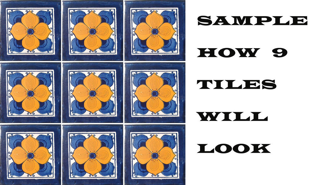 #C010 MEXICAN CERAMIC HANDMADE TALAVERA TILE SETS