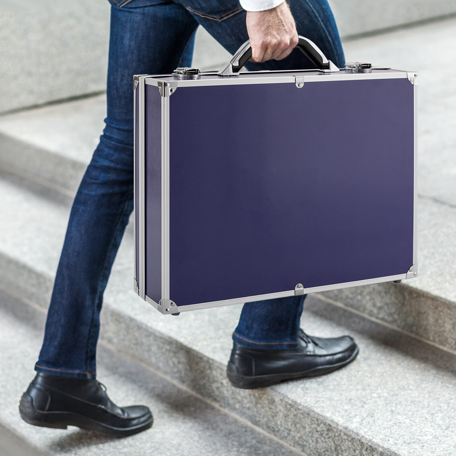 100 Graded Certified Coin Slab Aluminum Blue Storage Travel Box Protector Case