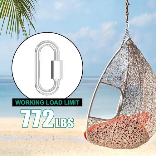 20 Pack Quick Links Chain Connectors, Galvanized Chain Locking Hooks, 620LBS