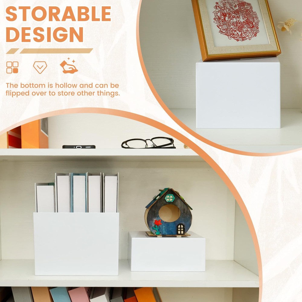 6PCS Buffet Risers, Food Risers for Buffet Table, Acrylic White Buffet Risers...