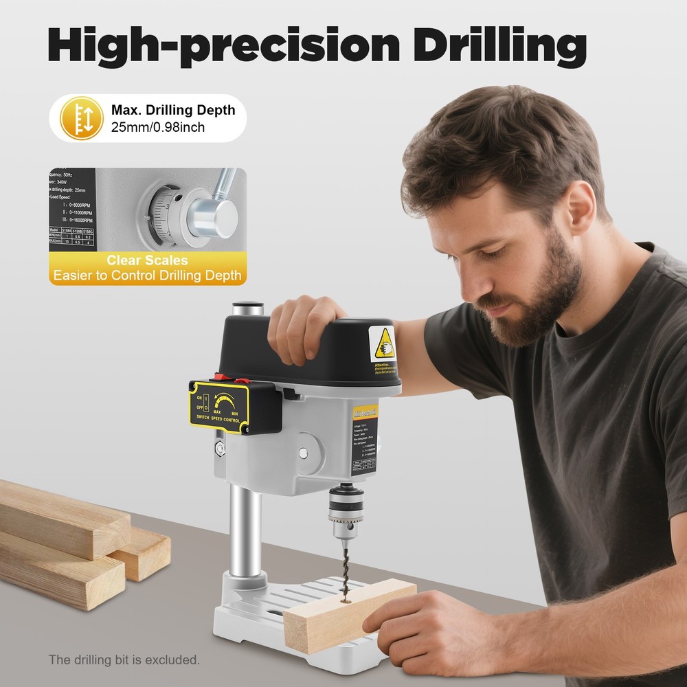 340W Mini Bench Drill Press Corded Mini Table Drill Portable Bench Drill Machine