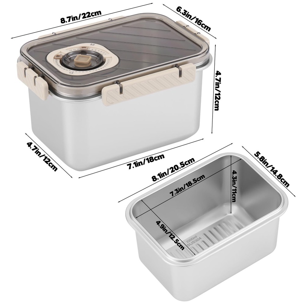 CODOHI Bread Box for Homemade Bread, Time Recording Bread Storage Container w...