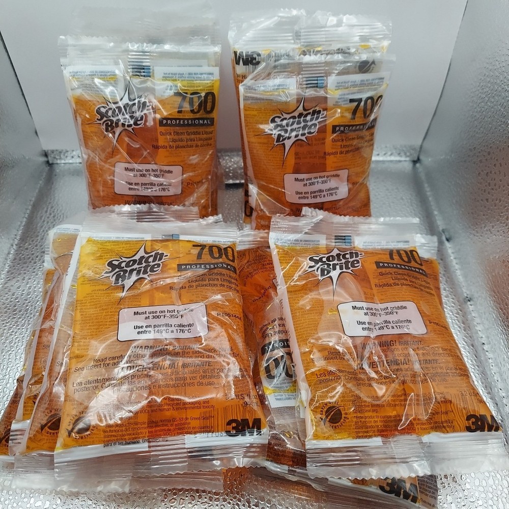 (20) 3M Scotch-Brite 700 Quick Clean Griddle Liquid 3.2oz Packets NEW