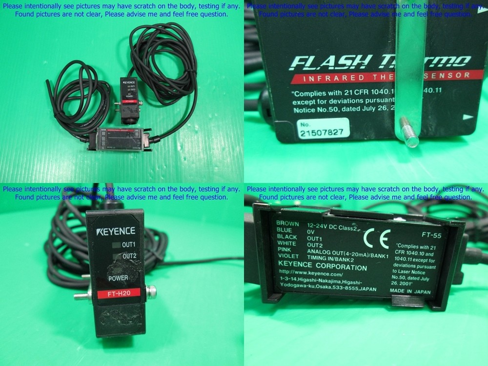 Keyence FT-H20 & FT-55, Temperature Sensor set as photos, sn:random, dφm chk