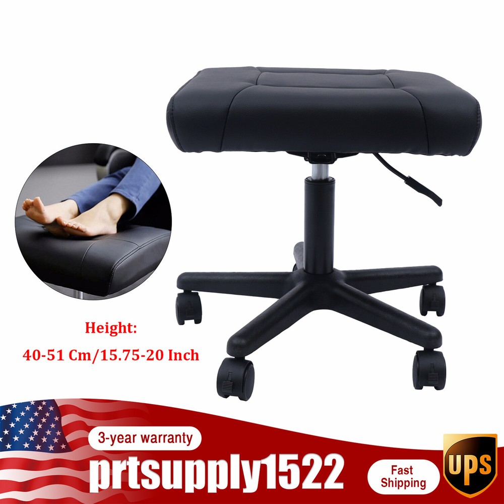 Office Foot Stool with Wheels, Height Adjustable Rolling Leg Rest Adjustable