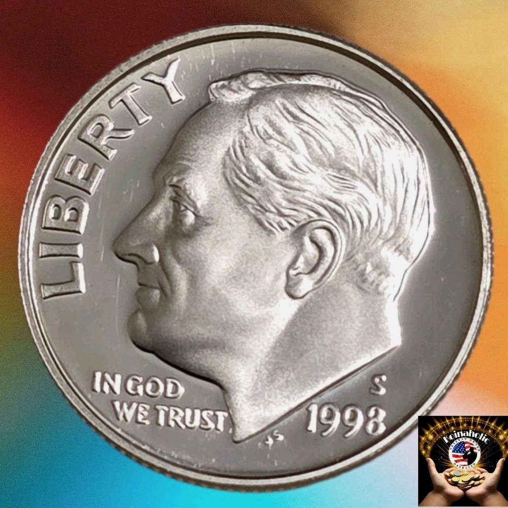 1998 S Proof SILVER Roosevelt Dime 10c DCAM 90% Silver From Proof Set 🔥