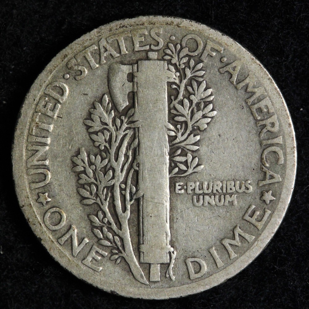 1921 Mercury Silver Dime FINE E285 WYEM