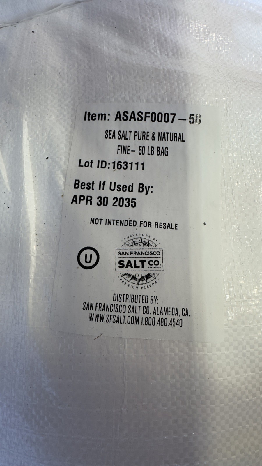 50Lbs Bags - San Francisco Salt Company - Sea Salt