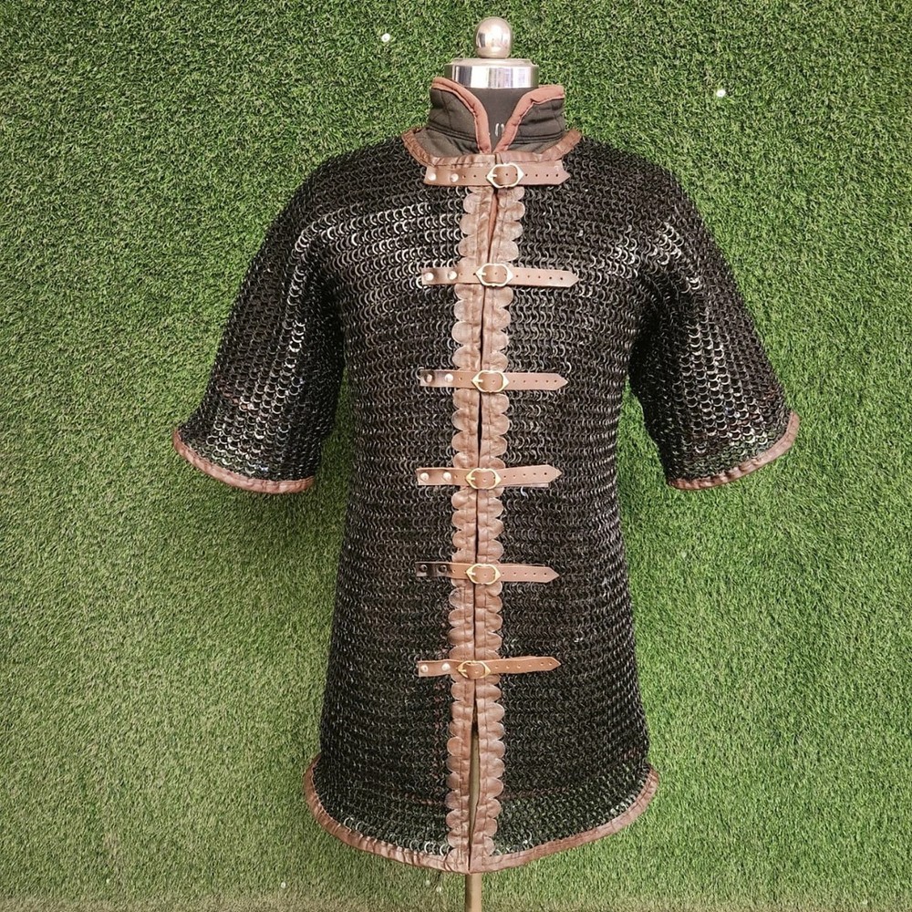 Black Aluminum Chainmail Flat Riveted Shirt | Washer Open Mail | M