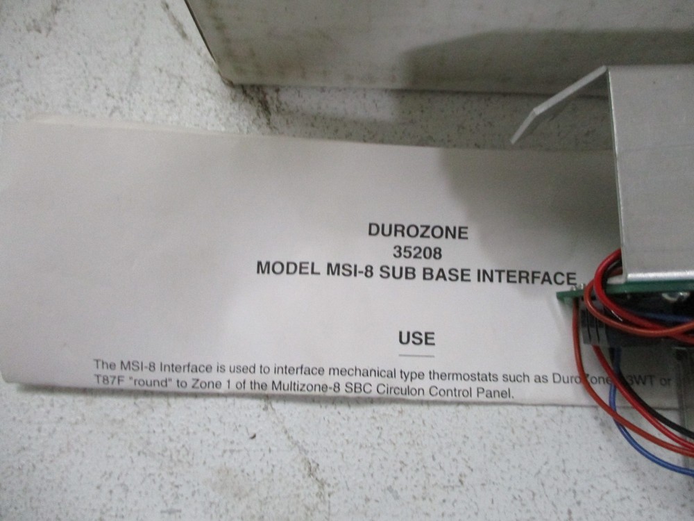 NEW IN BOX DuroZone Multiline 35208 MSI-8 SUB BASE INTERFACE FREE SHIPPING