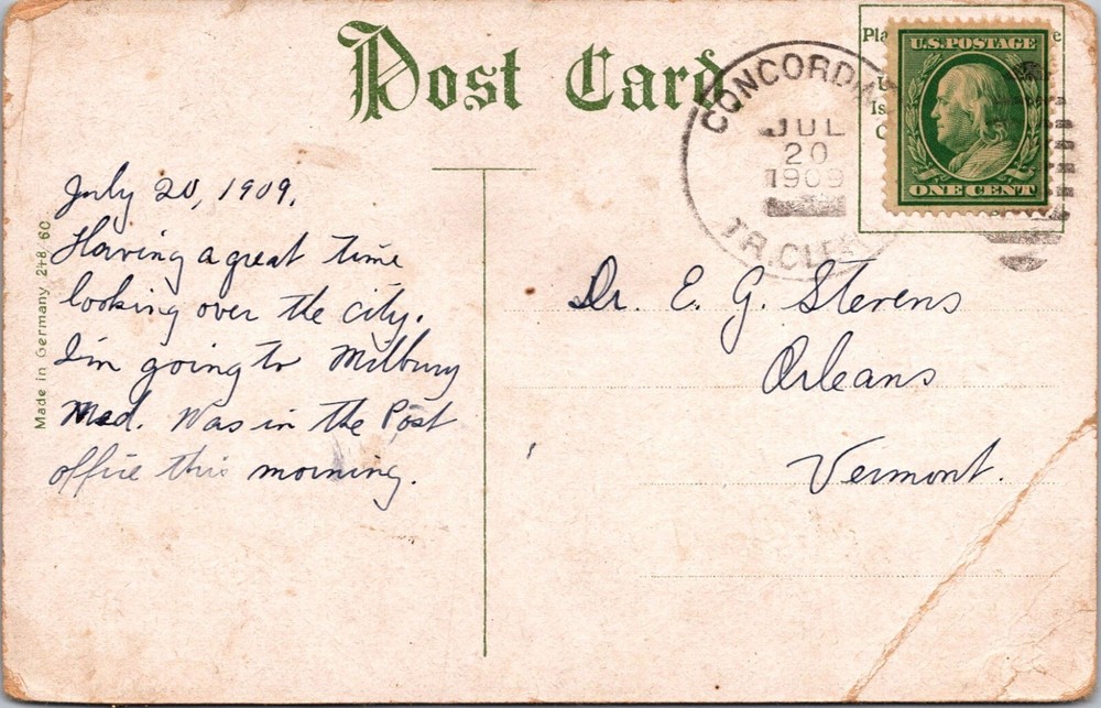 1909 Concord,CA PPC - J11193