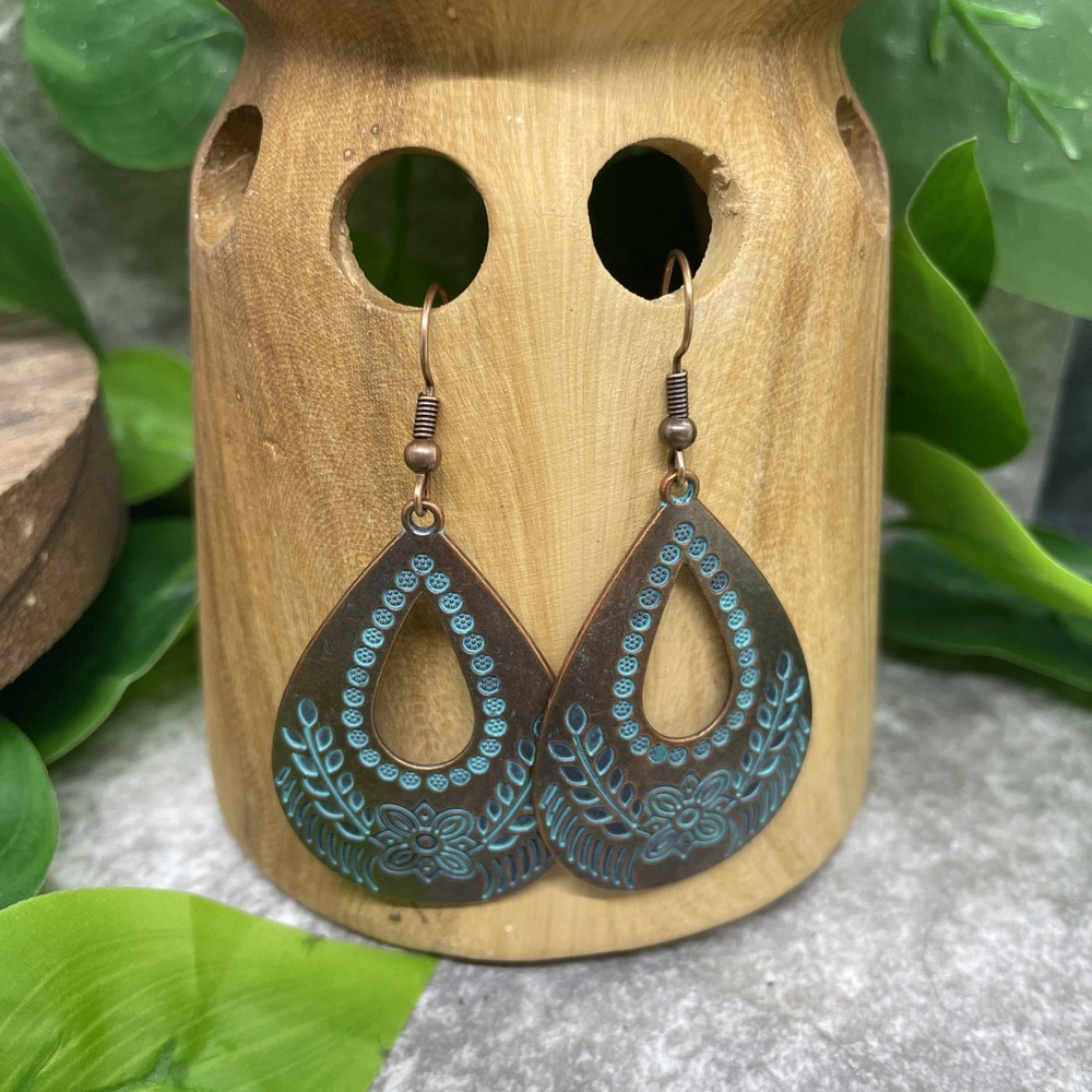 2.45” Copper-tone Bohemian Retro Drop Dangle Earring Set New Free Ship C19