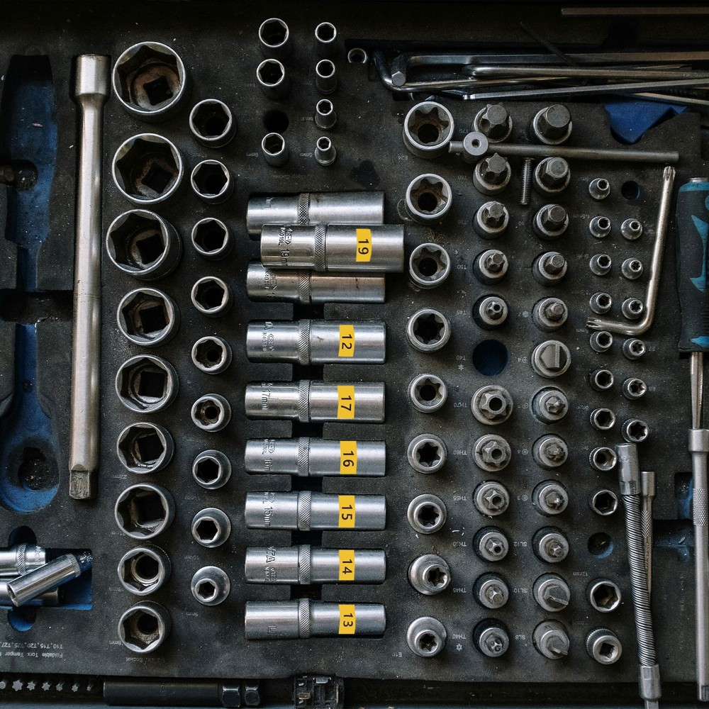 8 Sheets Tool Box Labels Wrench Size Sticker for Tool Organization, Black