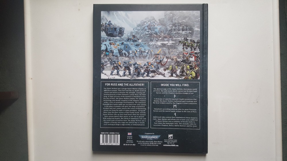 Warhammer 40k Space Wolves 9th Edition Codex Supplement Hardback Book
