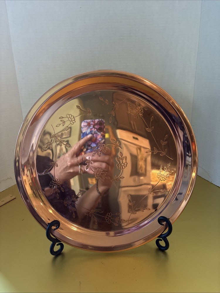 Etched Copper Serving Tray-VTG (tc)