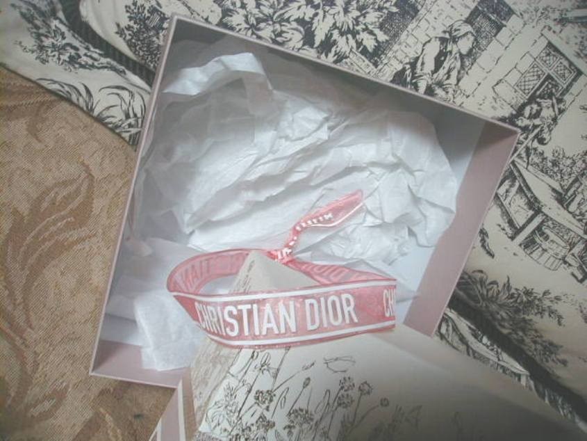 Large Christian Dior Limited Edition Gift Box & Ribbon Purple Gold Box Only VG