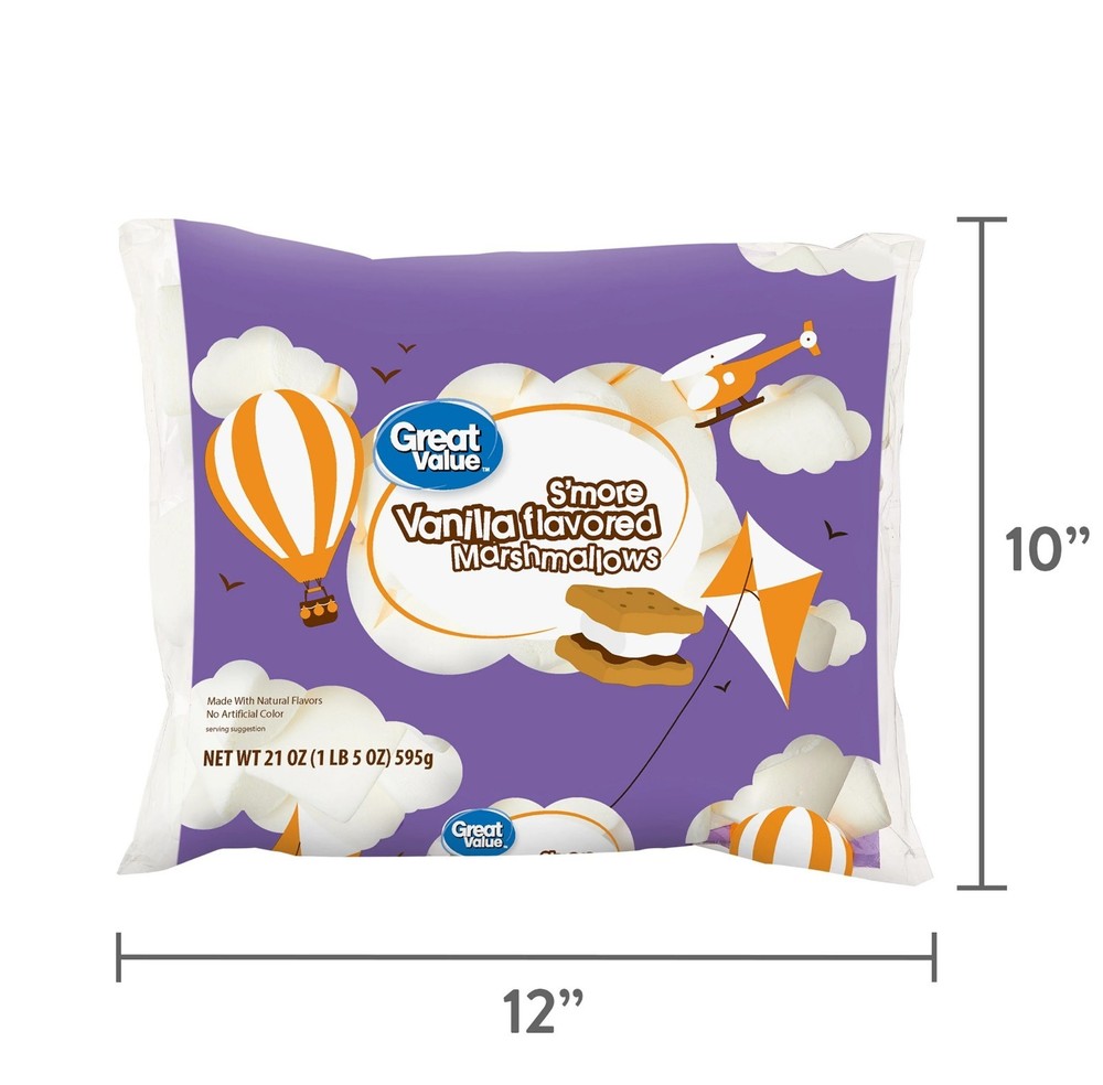 Great Value S’more Vanilla Marshmallows, 21 oz (Pack of 2)