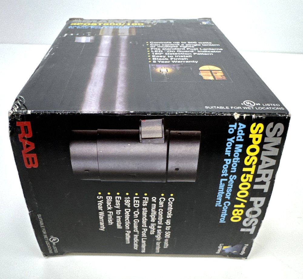 RAB Smart Post SPOST500/180 Motion Sensor Control for Post Lantern Black Finish