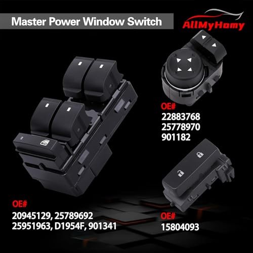 Driver Side Master Power Window Switch Set with Door Lock & Mirror Control for