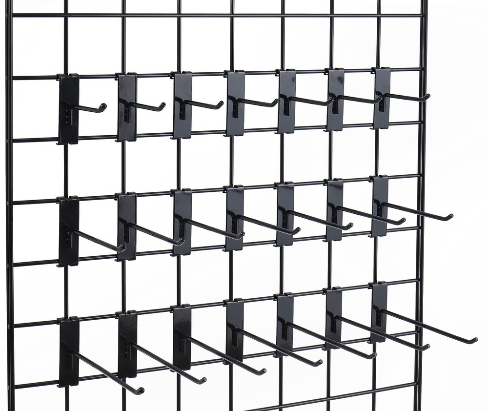 32 PCS 6 Black Gridwall Hooks, Heavy Duty Display Hook, Grid Wall Panel, Peg