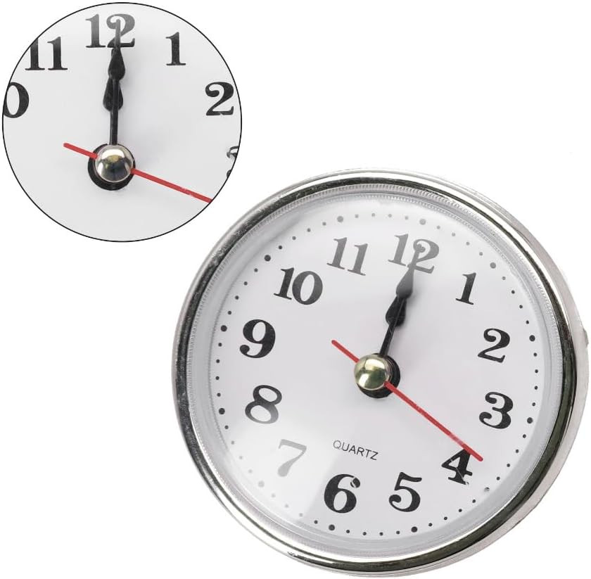 2-1/2’’ (65mm) Classic Clock Craft Quartz Movement Inserts Replacement DIY Silve