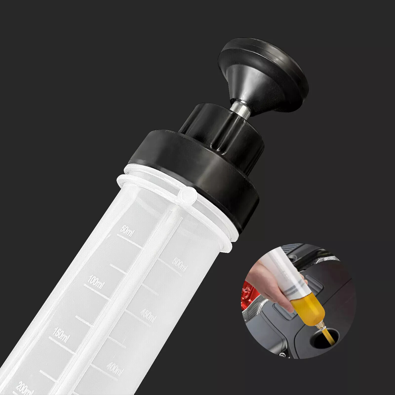 200cc/500cc Oil Suction Filler Fluid Transfer Syringe Gun Pump Extractor Tool