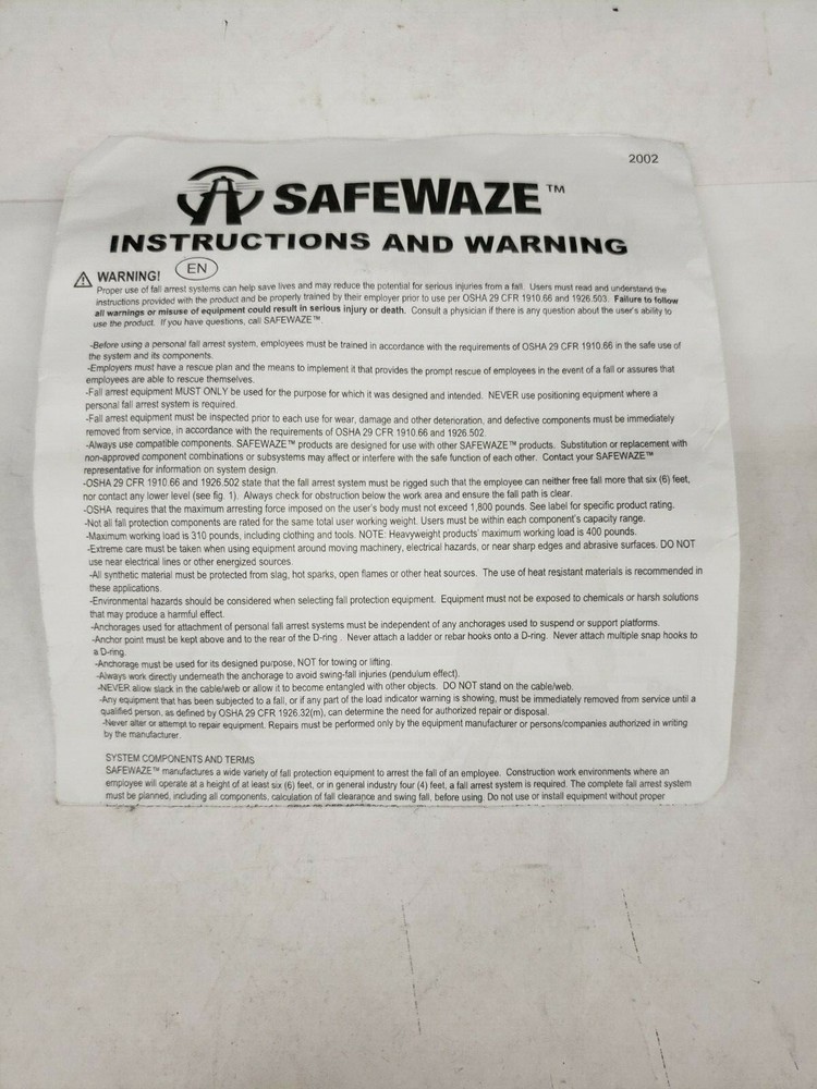 SafeWaze FS813 18" D-Ring Extender with Snap Hook Fluorescent Green