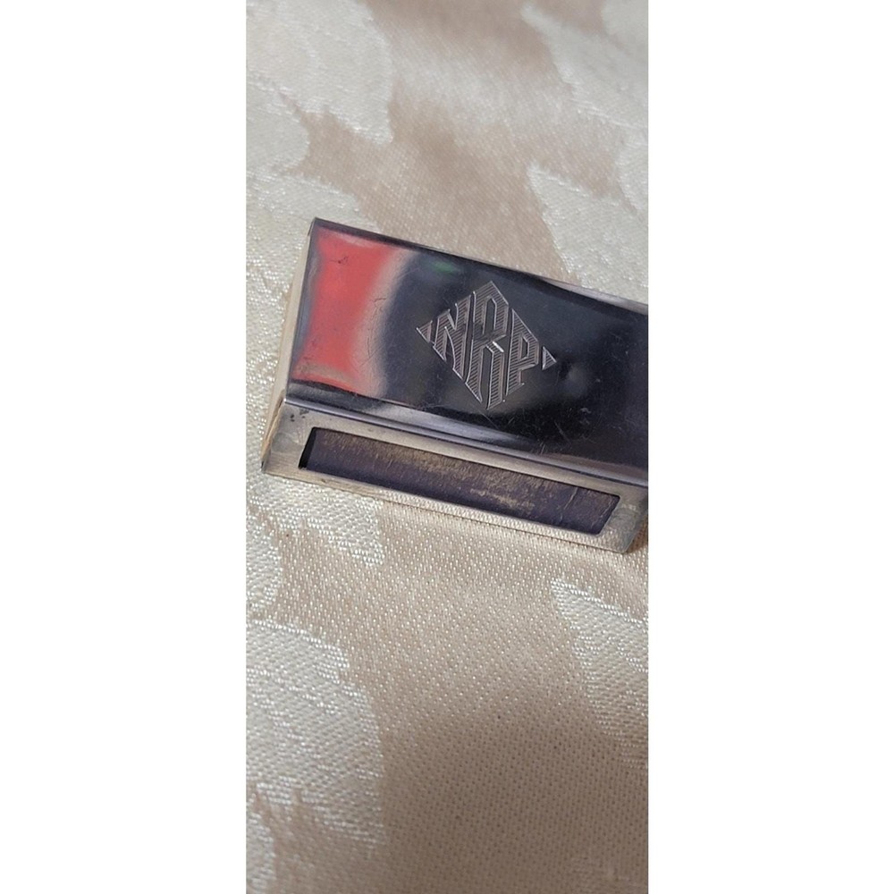 Antique Solid Sterling Silver 925 Matchbox Holder Monogrammed Engraved Swank