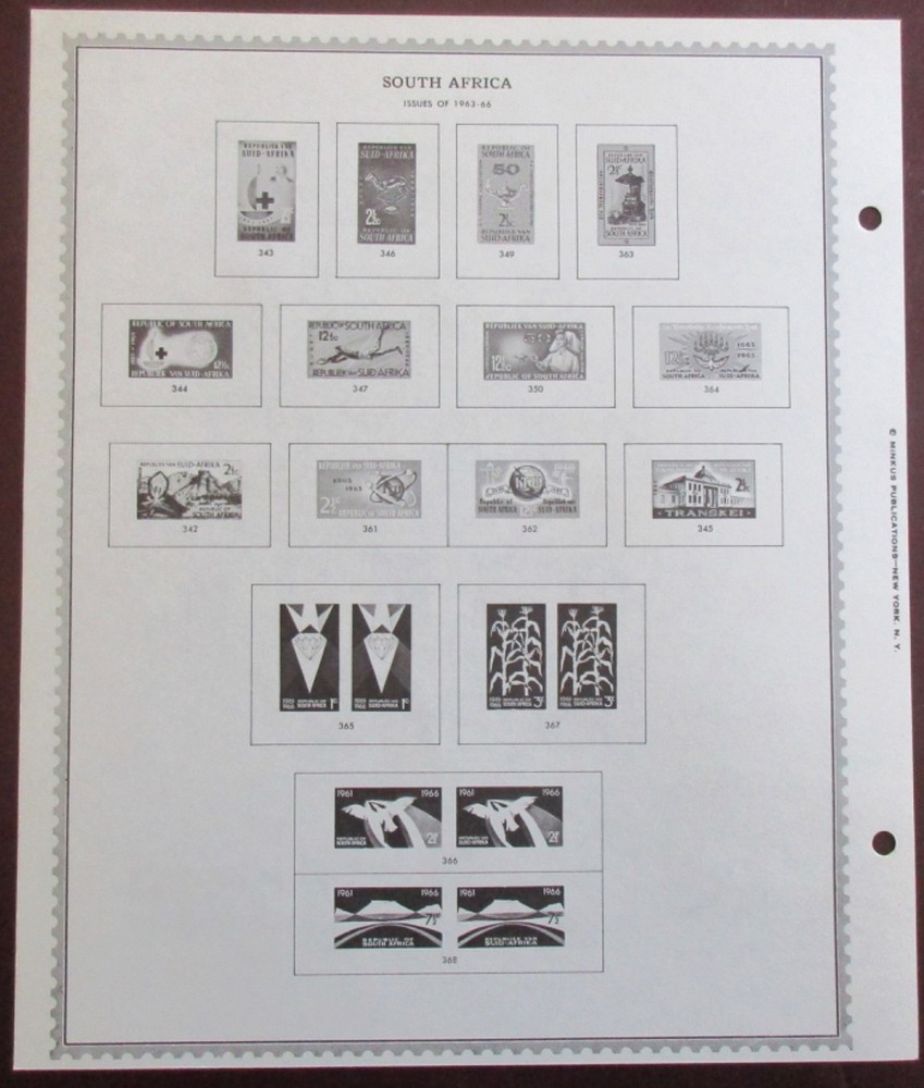 South Africa: Clean Set of Unused Minkus Supreme Global Pages to 1969